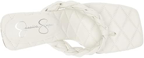 Jessica Simpson Women's Zaliye Braided High Heel Sandal Heeled, Bright White, 5.5 | Image 4