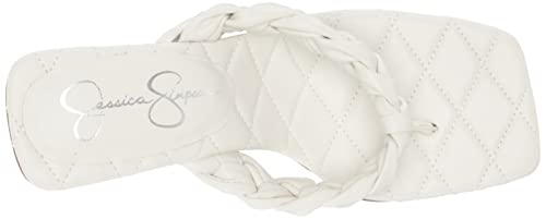 Jessica Simpson Zaliye Women's Faux Leather Block Heel Slide Sandals White 10 #TOP4