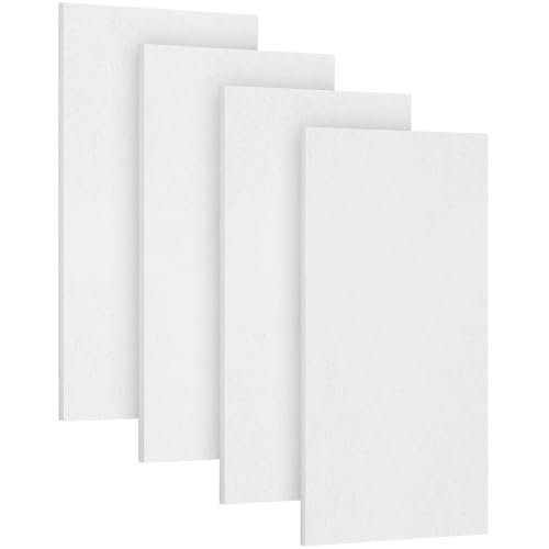 TONOR Large Acoustic Panels Self-Adhesive, 4 Pack 112 x 55cm Sound Absorbing Panel, Acoustic Wall Panels for Wall Decor and Recording Studio Acoustical Treatments, Living Room, Office, White