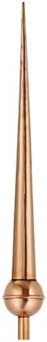 Good Directions 707 Gawain Finial with Roof Mount, 28", Polished Copper