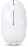 iHome Bluetooth Mac Mouse with Scroll Wheel, 3-Buttons, 1600 DPI, Laptops and Computers, Slim and Compact, Right or Left Hand Use, White (Renewed)
