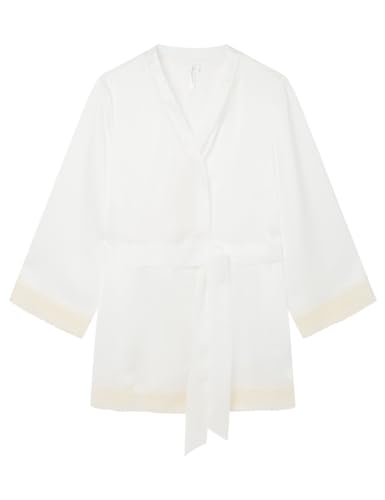 Women´ Secret, Mujer, Bata Corta Satén Blanca, White, L