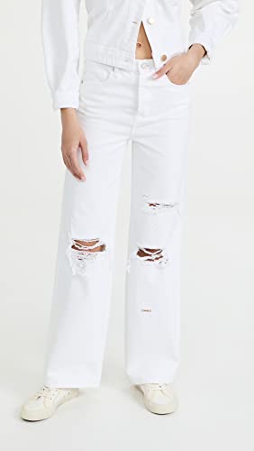 [BLANKNYC] Womens Ripped Knee Distressed White High Rise Jeans, Stylish Pants & Designer Clothing2
