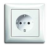  Busch Jäger Komplettset - Steckdose inkl. 1 fach Rahmen 1721-914 im eleganten Busch balance SI Design in alpinweiß