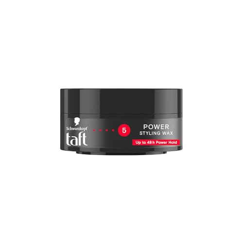 Image of Schwarzkopf TAFT Power Hair Wax For Luminous Shine And Glossy Hair, Hold 5 Lasts 48 Hours, Easy to Wash Out With No Stickiness, For All Hair Types, No Greasy Residue - 75ML