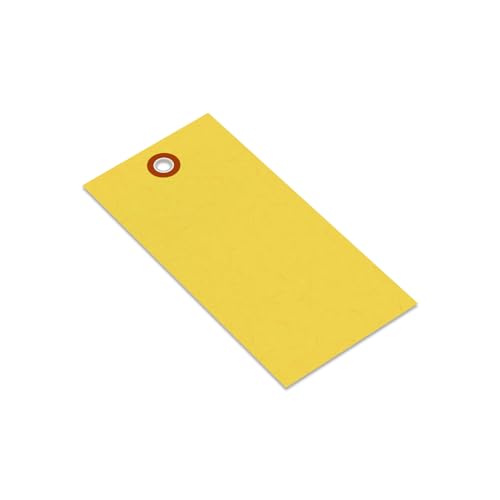 SmartSign Yellow Tyvek Shipping Tags, 1000 pk, #5 eyelets