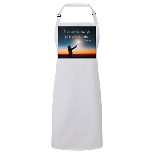 Tablier de cuisine blanc de qualité supérieure avec texte motivant de chef