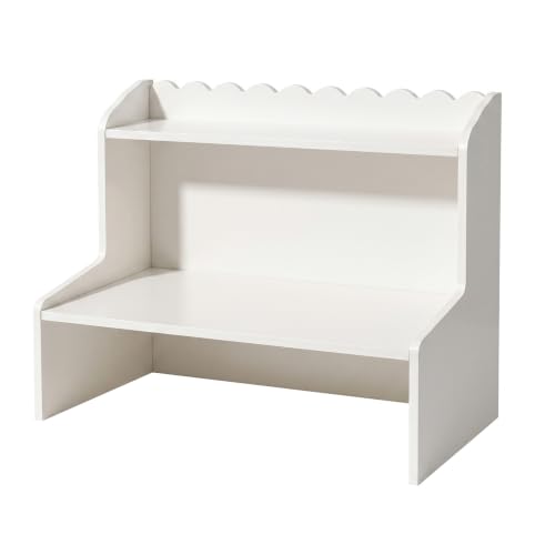 Mini estantería de escritorio de madera con compartimentos abiertos y niveles 2