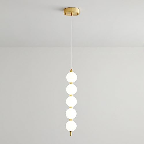 Lámparas colgantes largas para techos altos, decoración del hogar, lámpara de araña para escalera, pasillo, tira de luz LED lineal de cobre blanco lechoso para dormitorio, sala de estar, comedor y co