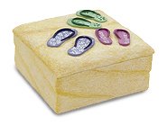 Tikimaster Slippers On The Beach Jewelry/Keepsake Box - Hand Painted