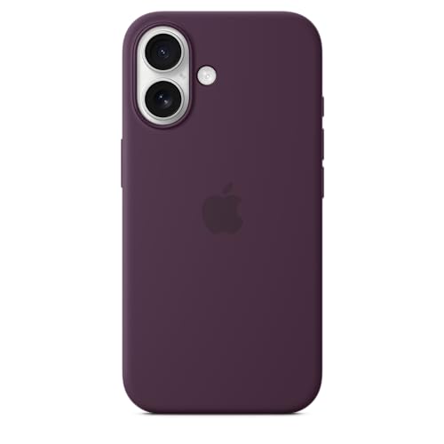 Image of Apple iPhone 16 Silicone Case with MagSafe and Camera Control: Lightweight Phone Case, Wireless Charging Compatible, Smooth Matte Finish; Plum