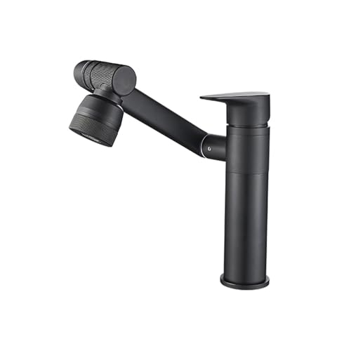 Robinet de lavabo rotatif noir mitigeur salle de bain orientable 360 en laiton