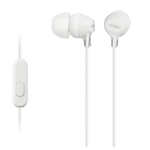 Sony MDREX15AP in-Ear Earbud Headphones with Mic, White