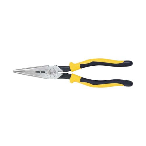 Klein Tools J203-8N Long Nose Side-Cutter Stripping Pliers Induction Hardened and Heavier For Increased Cutting Power 8-Inch
