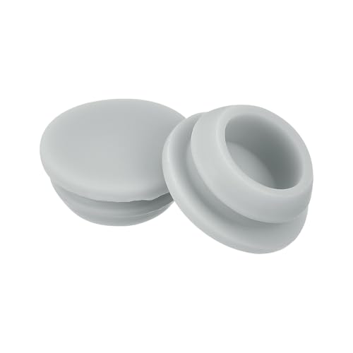Image of MECCANIXITY 20pcs Silicone Snap in Locking Hole Plugs,12mm /0.5 Inch Mounting Diameter Narrow Groove Width 2mm Panel Seal Cover Round for Kitchen Bulkheads Waterproof Sealing Plugs Grey