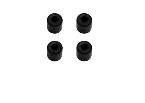 Image of Penn Elcom Small Black Rubber Feet with Steel Washer - Set of 4 | Protective Bumper for Electronics, Cabinets, Cases & Furniture | Anti-Slip, Vibration-Resistant (O - 25.4mm, H - 25.4mm)