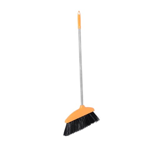 WESIEVYA Wide Angle Soft Broom with Long Handle Heavy Duty Cleaning Brush for Indoor Outdoor Use Pet Hair Lawn Garage and Patio Sweeping