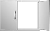 bbq access double doors 36wx23h flush mount stainless steel outdoor kitchen door for outside cabinets and bbq island