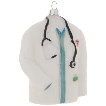 Robert StanleyDoctor White Coat Medical Dr Glass Christmas Tree Ornament