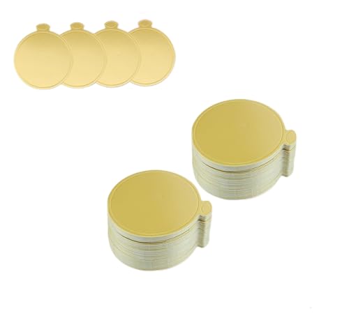 100 PCS Mini Round Cake Board, Mini Desert Plate Mousse Cake Boards Dessert Board Base Cake Paper Plates Cupcake Dessert Displays Tray for Wedding Birthday Party Pastry Decoration