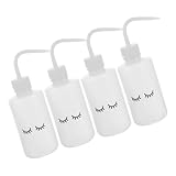 HOMSFOU 4 Stück Wimpernwaschflaschen 250ml Auslaufsichere Spritzflaschen mit Gebogenem Ausguss für Präzise Wimpern und Augenreinigung Hautverträglich Praktische Nachfüllflaschen