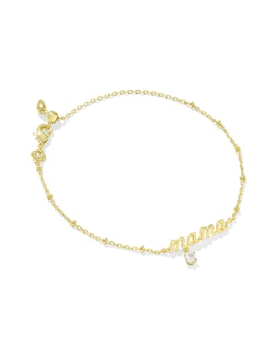 Kendra Scott Mama Crystal Delicate Chain Bracelet, White Cubic Zirconia, Fashion Jewelry for Women