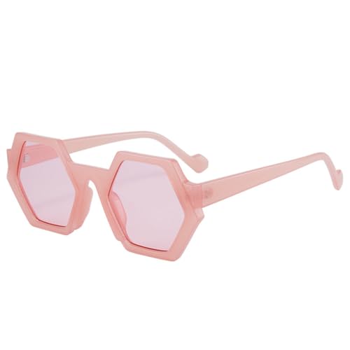 Lunettes de soleil hexagonales rétro UV400 homme femme avec verres colorés