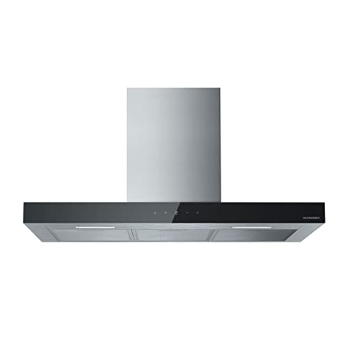 Schneider SCHB9612TB Campana decorativa mural de 90 cm 647 m³/h Acero inoxidable/Negro