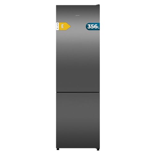 Cecotec Frigorífico Combi Bolero CoolMarket Combi 356i Dark E. 200cm de Alto, 59,5 cm de Ancho, Clase E, Tecnología Multi Airflow, FreshnessFlex y HumidityFlex HUB, Dark Inox