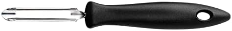 Fiskars Prasa do czosnku z wyjmowaną wkładką, tworzywo sztuczne, długość: 20 cm, czarny/srebrny, Essential, 1023793