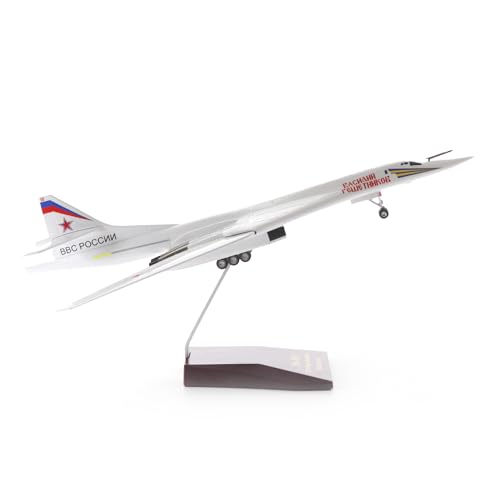 NUOTIE Tupolev Tu-160 Blackjack Bomber 1/144 Diecast Metal Aircraft Model Kits Soviet Union Military Fighter Pre-Build Replica Airplane Model with Stand for Collections or Gift