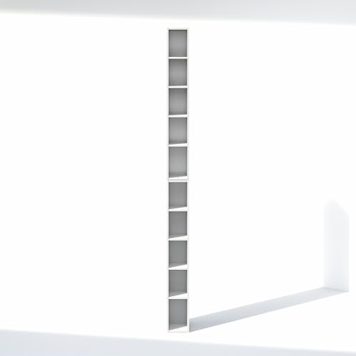 Image of Furinno Fulda 10-Tier Closet Organizers and Storage, Open Shelf, Storage Organizer, 6-Inch Width, for Closet, Bedroom, White