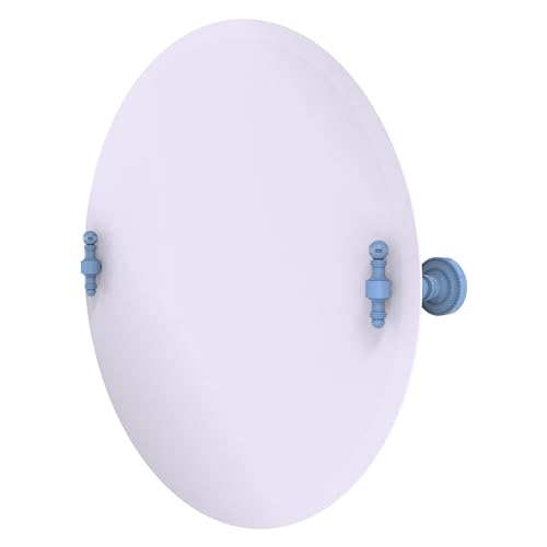 Image of Allied Brass RD-90-FTB Frameless Round Tilt Mirror with Beveled Edge, Flat Troll Blue