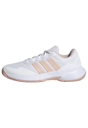 adidas Women's Gamecourt 2 W, White/Blush Pink/White, 8