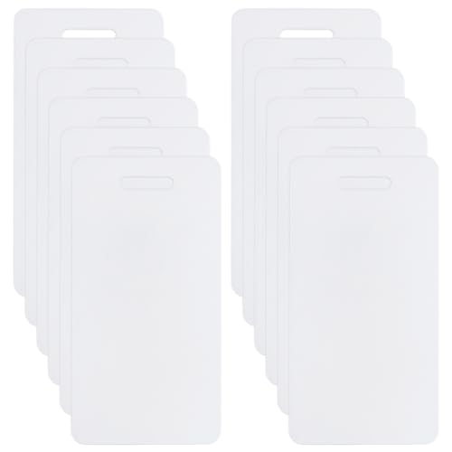 BENECREAT 12 peças de crachá de acrílico branco Buddy, 4,49 x 2,2 polegadas DIY Badge Buddy Blanks S