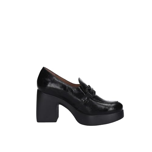 Wonders Para Mulher. H-4961 Mocassins Em Pele Preta Frau (40), Couro, Preto, 5 A 8Cm, Nenhum, Casual - 4
