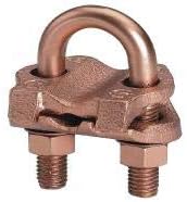 Burndy Pipe Ground Clamp, Copper Alloy, Commercial Type, 250 kcmil to 2/0 Conductor Size - GAR1829