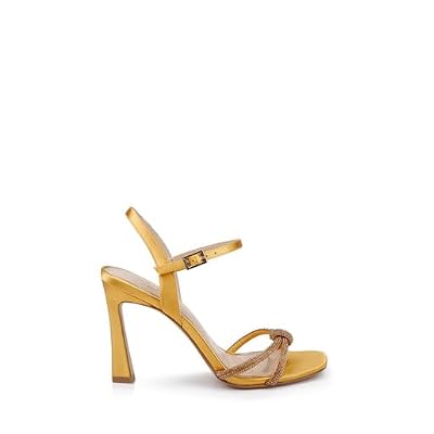 Jewel Badgley Mischka Madison Stiletto Sandals with Rhinestone Knot Detail