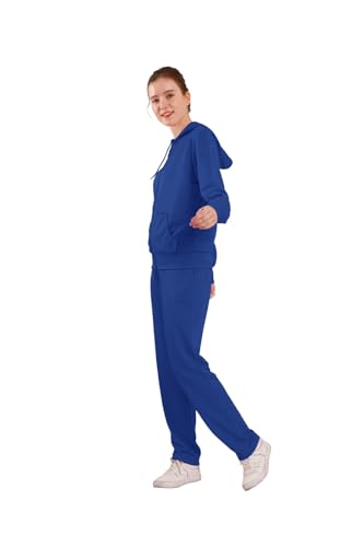 Image of LeeHanTon Womens Jogging Suits Sets Running Outfit Zipper Warm Up 2 Pieces Hoodie and Pant Tracksuit
