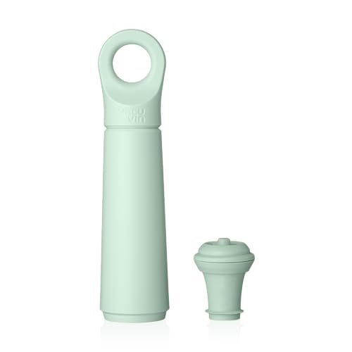 Image of Vacu Vin Wine Saver Blister Vacuum Pump & Stopper | Reusable Wine Preservation System with Click‑Sound Pump & Universal Rubber Stopper (2, Jade)