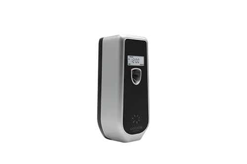 Dr Scent Automatic Air Freshener Dispenser Voltalia LCD - Adjustable Aroma Spray Machine Free Stand or Wall Mounted for Bedrooms Bathrooms Offices Airports Hotels Commercial Places (Black)