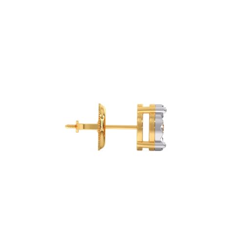 CANDERE - A KALYAN JEWELLERS COMPANY 14K BIS Hallmark Pure Yellow Gold and certified SIIJ Real Diamond Stud Earring for Women with Screw Back closure - Image 3