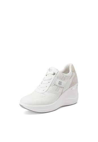 QUEEN HELENA Zapatillas altas con cuña para mujer X34-38, Color blanco., 38 EU