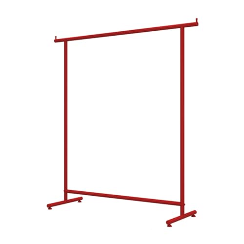 Étagère de rangement vêtement 80 cm, cintre sur pied robuste, penderie acier inoxydable rouge B