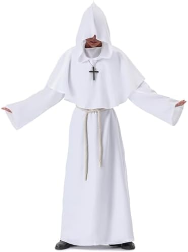 Myir JUN Halloween Kostüm Herren, Faschingskostüm Männer Karneval Kostüm | Mittelalterliche Robe mit Kapuze Fasching Kostüm Karnevalskostüm Mittelalter Kleidung Herren Erwachsenen