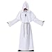 Produktbild Myir JUN Mönch Robe Kostüm Mönch Priester Gewand Kostüm mit Kapuze Mittelalterliche Kapuze Herren Mönchskutte (Weiß, Medium)