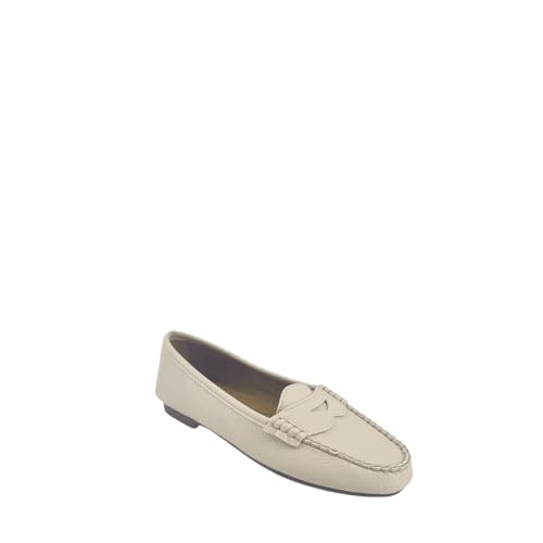 MODELISA - Zapatos Mocasines Planos Estilo Casual para Mujer (Beige, Sistema Tallas Calzado EU, Adulto, Mujer, Números, Mediano, 37)