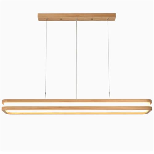 Suspension LED plate en bois réglable pour éliminer les ombres de l'îlot