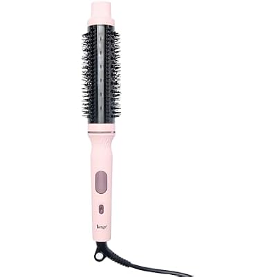 L'ANGE HAIR GlamWave Infrared Thermal Ionic Brush | 38mm Heated Round Thermal Brush for Volume and Curls | Reduces Frizz | Adds Shine | Smooth Styling Tool for All Hair Types (Blush)