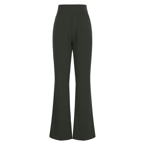 Womens Dress Pants Casual Stretchy High Waist Bell-Bottoms Slacks Business High Waist Bootcut Trousers with Pockets4